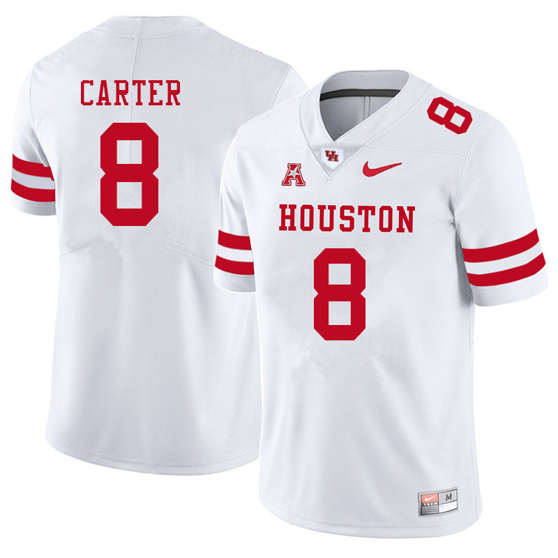 Men #8 KeSean Carter Houston Cougars College Football Jerseys Sale-White